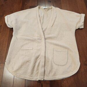 Burnello Cucinelli women's cashmere short sleeve button up cardigan in size XXL